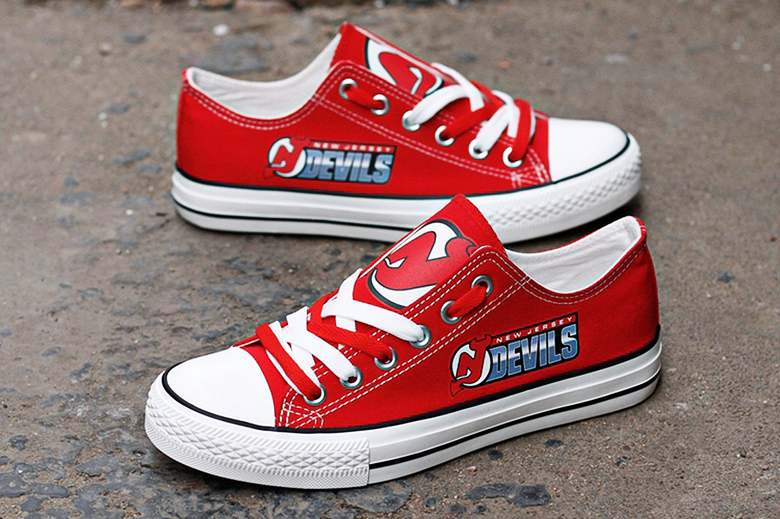 New Jersey Devils Custom Shoes Hockey Printed Shoes New Etsy