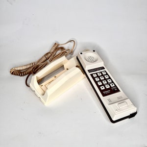Vintage Landline Phone | Push Button House Phone with Cord | 1980&#39;s telephone in original box with instructions | Vintage Kitchen Phone