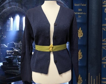 Suéter de lana Cárdigan vintage Talla de mujer L (Grande) / Azul 1950's - 1960's manga larga con botones y cuello en v suéter / MCM Academia estética