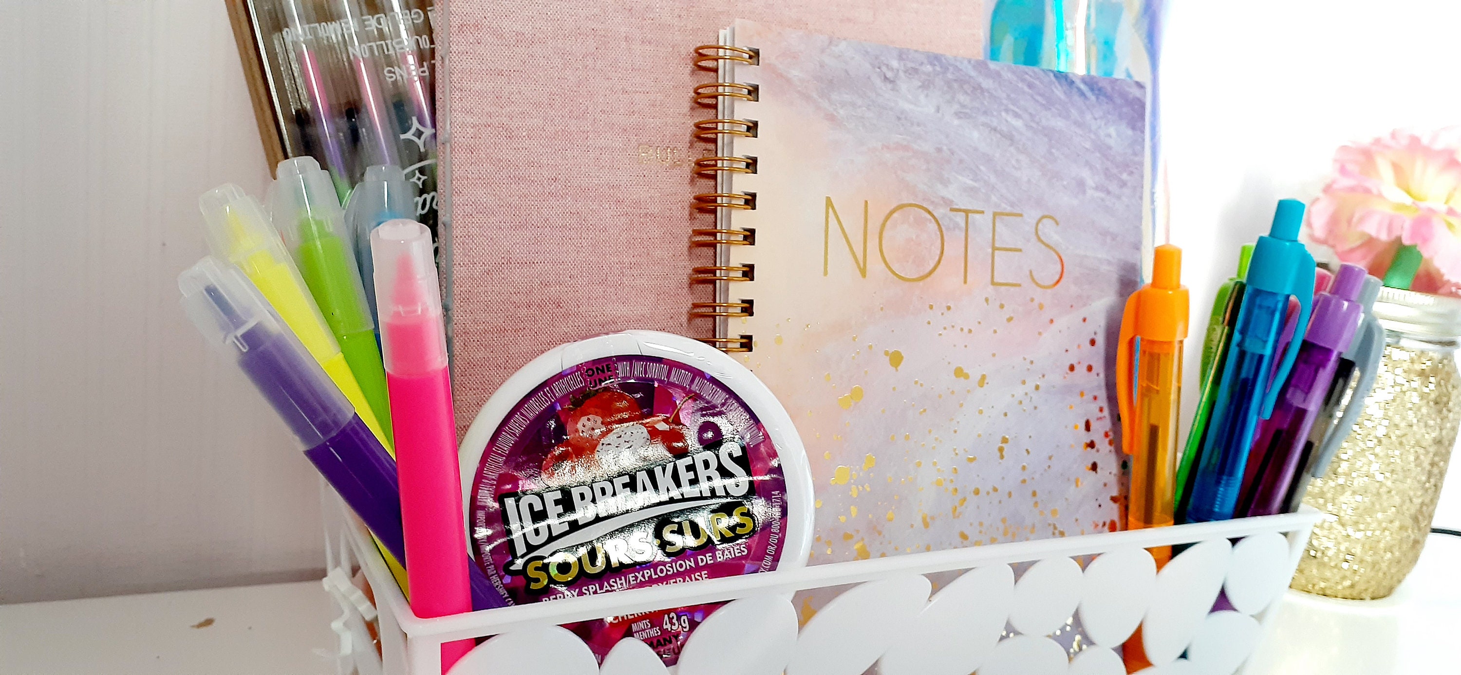 Stationery Gift Basket Set for Preteen Young Girl, Birthday Gift for Girl Age 8 to 12 Pastel