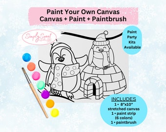 Paint Your Own Christmas Canvas, Kids Arts and Crafts, Kids Painting Gift, Christmas Crafts and Activity for Kids, Art Party Favours