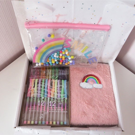 Regalos arco iris para niña, set de regalo de papelería, regalo