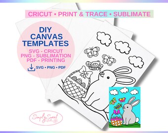 Easter Bunny Coloring Page SVG: Kid's Shirt Design (Digital Download)