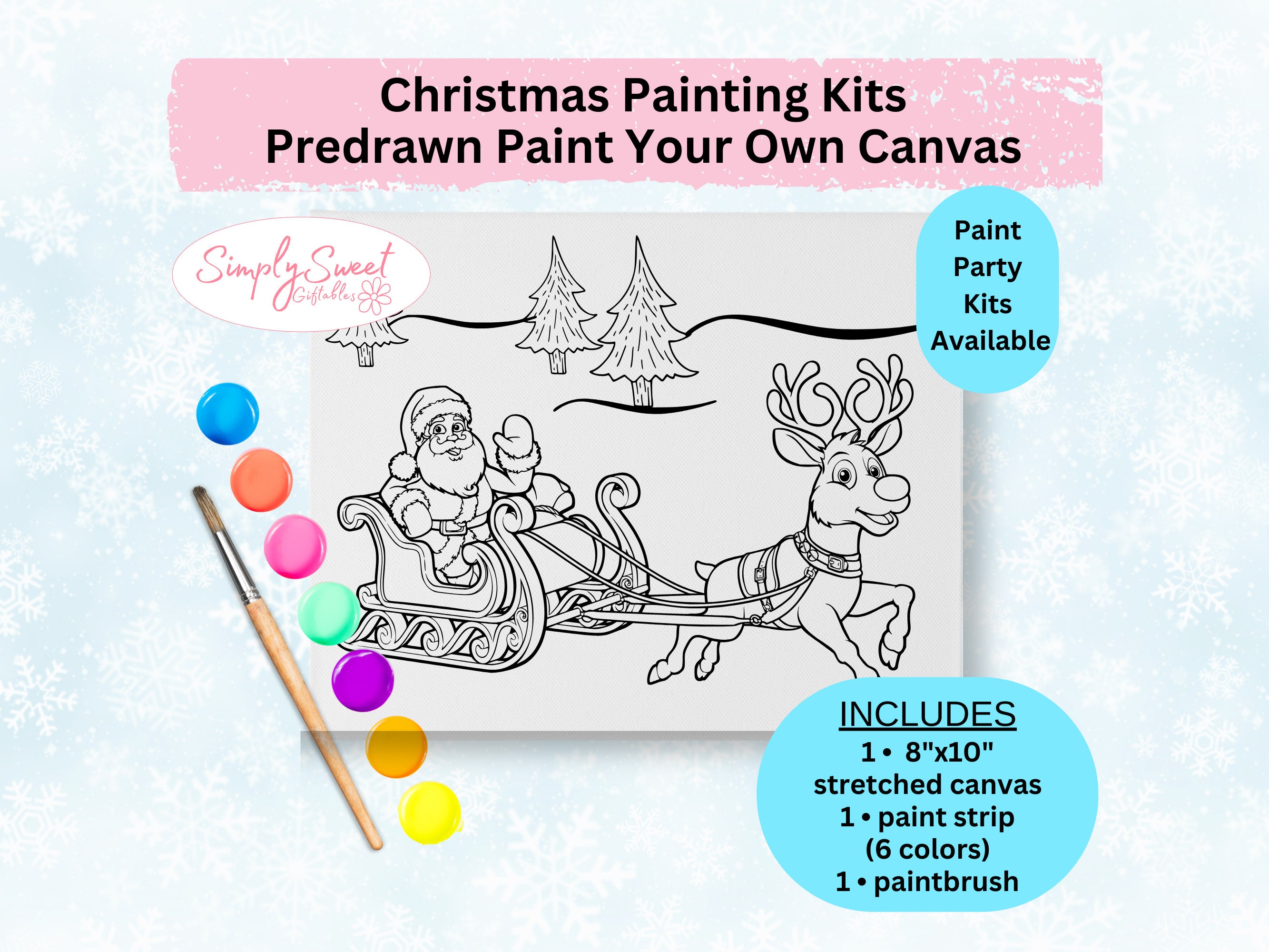  8 Packs Predrawn Canvas for Painting Kids Painting
