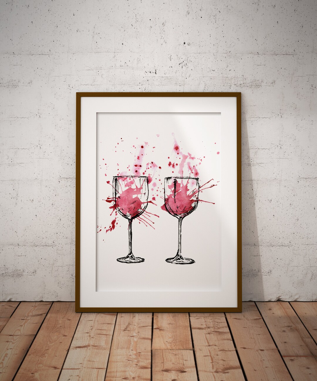 Wine Glass Art Print Kitchen Wall Art Wine Lover Gifts Bar Etsy