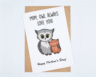Card for mum birthday card Mothers Day greeting card owl GCA9827