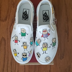 Custom Slip-On Vans Shoes, Custom Character Shoes, Hand Painted Shoes, Painted Vans, Gift