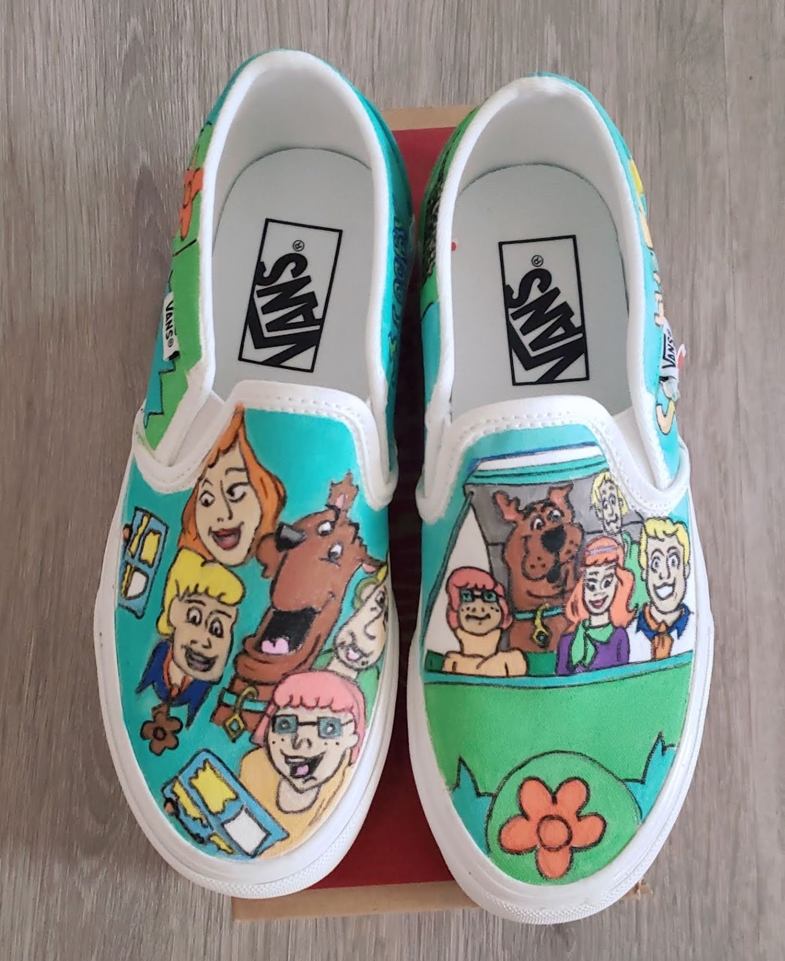 Custom Slip-on Vans Scooby-doo Custom Shoes Personalized - Etsy