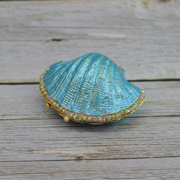 Seashell Trinket Box, Seashell Storage Box, Seashell Figurine, Seashell Box, Seashell Jewelry Box, Seashell Display