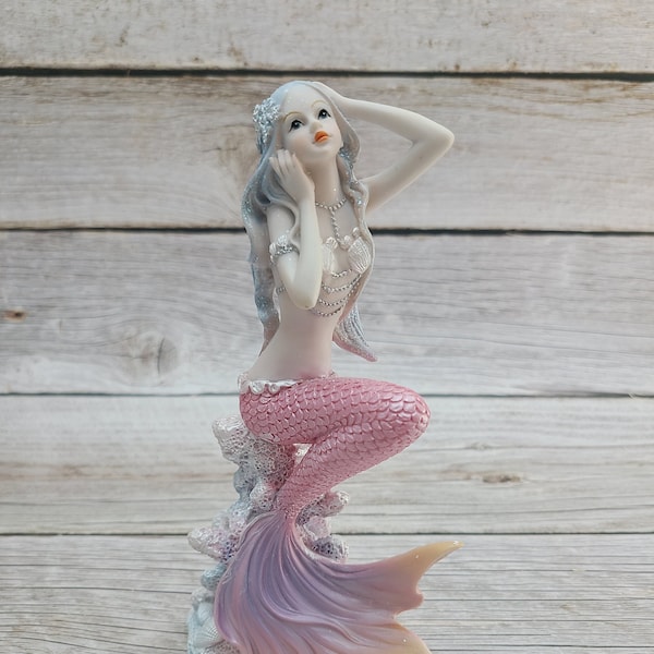 Mermaid Figurine, Mermaid Decor, Coastal Decorative Accent, Mermaid Collectibles, Mermaid Lover, Mermaid Gift