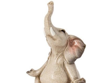 Meditating Elephant Figurine, Elephant Yoga, Elephant Gift, Elephant Figurine, Meditating Figurine