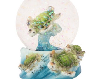 Sea Turtle Snowglobe, Sea Turtle Snowglobe SET OF TWO, Turtle Figurine, Sea Turtle Figurine, Turtle Snow Globe, Turtle Collectible