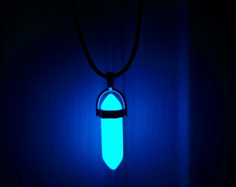 Blue Glow in the Dark Spear Necklace, Glow in the Dark Necklace, Arrow Necklace, Arrow Jewelry, Sparrow Necklace