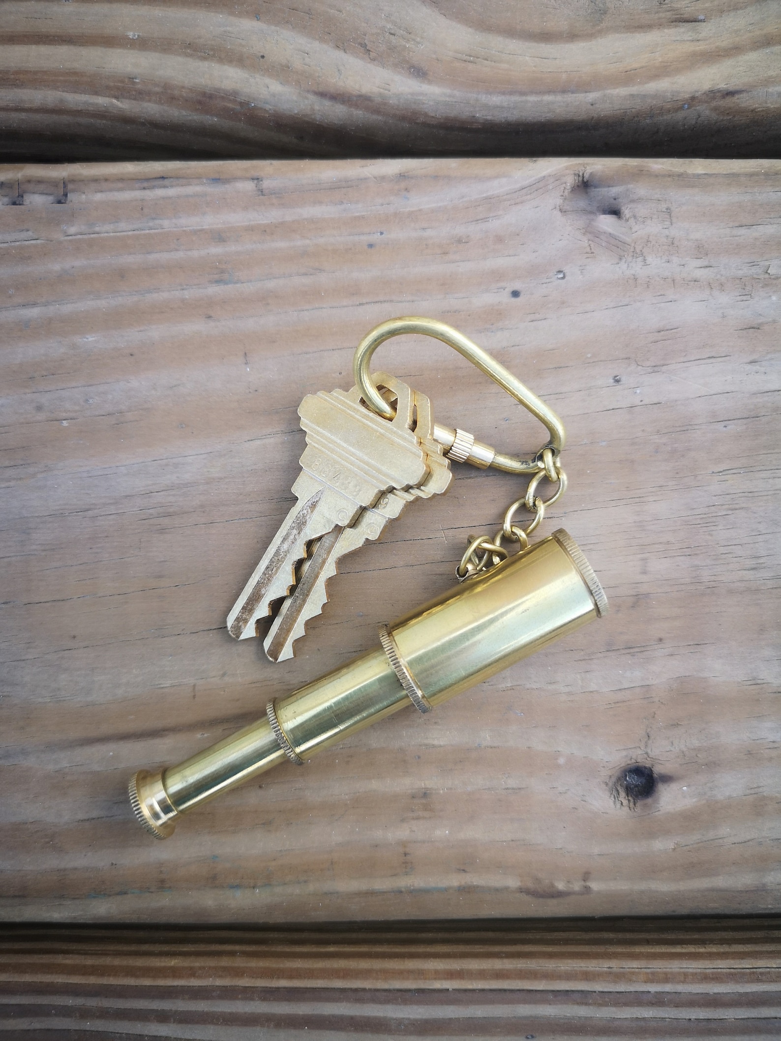 Telescope Keychain Vintage Keychain Brass Keychain Nautical Etsy