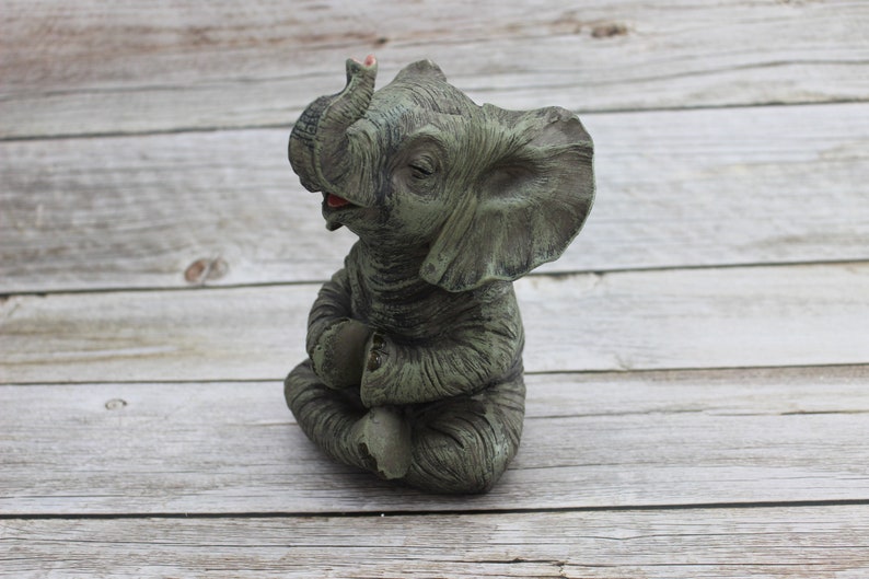 Meditating Elephant Figurine Elephant Yoga Elephant Gift image 1