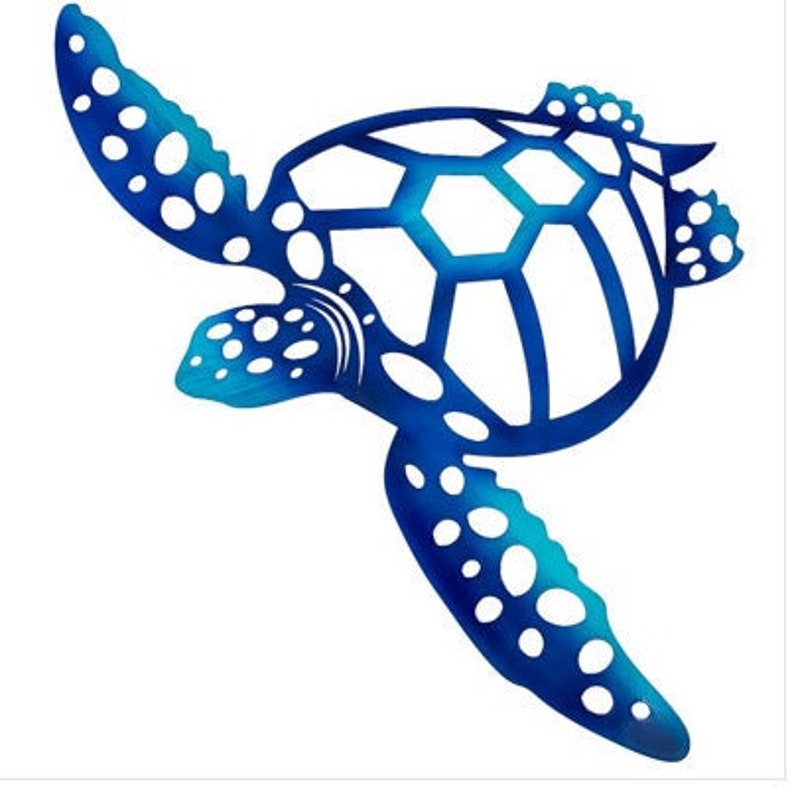 Sea Turtle Metal Wall Art Sea Turtle Wall Decor Outdoor Wall Etsy