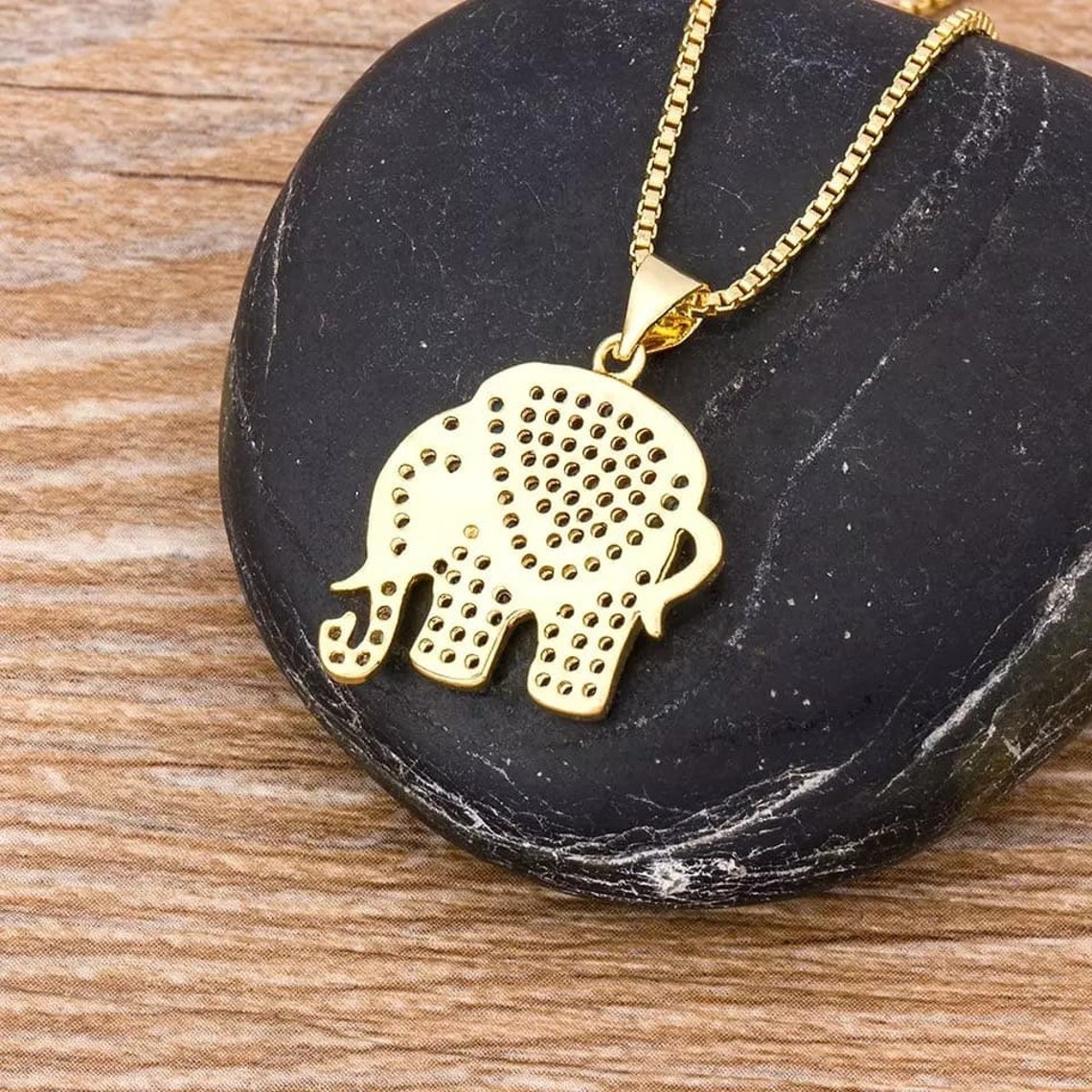 Elephant Necklace Elephant Jewelry Elephant Pendant Etsy