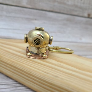 Divers Helmet, Scuba Diving, Scuba Diver Gift, Helmet Keychain Diving Helmet, Nautical Keyring, Vintage Keychain, Brass Key Chain image 5