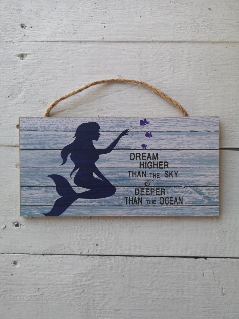 Mermaids Dream Sign Mermaid Sign Mermaid Pool Sign Mermaid Etsy