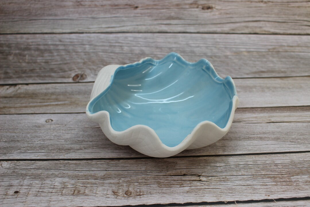 Shell Storage Box, Porcelain Storage Box, Beach Decor, Jewelry Box