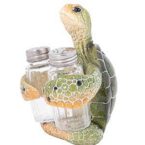 Turtle Salt and Pepper Shakers, Turtle Kitchen Decor, Turtle Salt and Pepper Holders, Turtle Salt and Pepper Set image 7