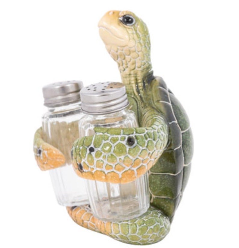 Turtle Salt and Pepper Shakers, Turtle Kitchen Decor, Turtle Salt and Pepper Holders, Turtle Salt and Pepper Set image 7