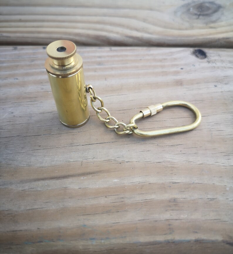 Telescope Keychain Vintage Keychain Brass Keychain Nautical Etsy