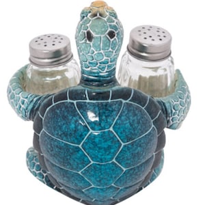 Turtle Salt and Pepper Shakers, Turtle Kitchen Decor, Turtle Salt and Pepper Holders, Turtle Salt and Pepper Set image 1