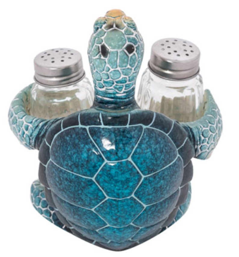 Turtle Salt and Pepper Shakers, Turtle Kitchen Decor, Turtle Salt and Pepper Holders, Turtle Salt and Pepper Set image 1