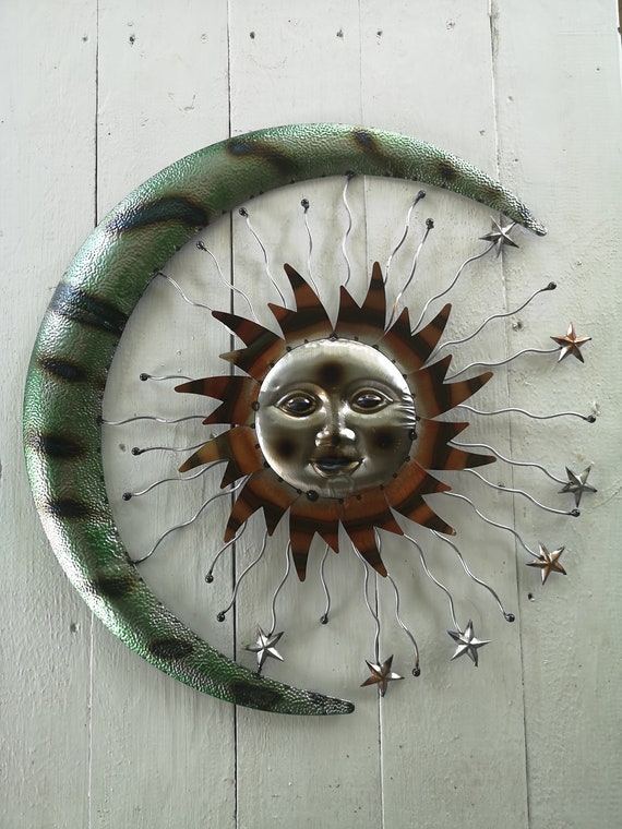 Sun and Moon Decor Sun and Moon Wall Art Metal Wall Art Etsy