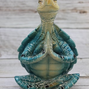 Yoga Turtle, Meditating Figurine, Meditating Animal, Funny Animal Figurine, Meditating Sea Turtle