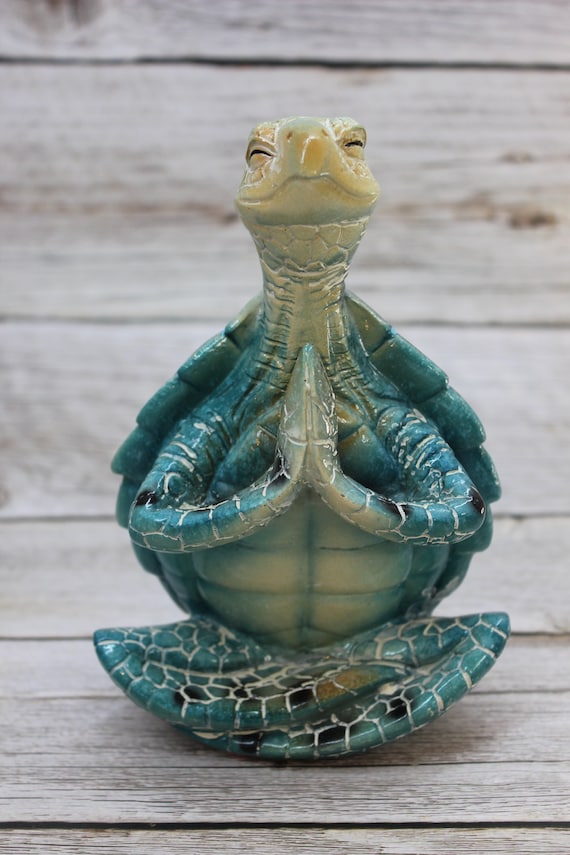 Yoga Turtle, Meditating Figurine, Meditating Animal, Funny Animal Figurine,  Meditating Sea Turtle 