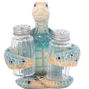 Turtle Salt and Pepper Shakers, Turtle Kitchen Decor, Turtle Salt and Pepper Holders, Turtle Salt and Pepper Set image 2
