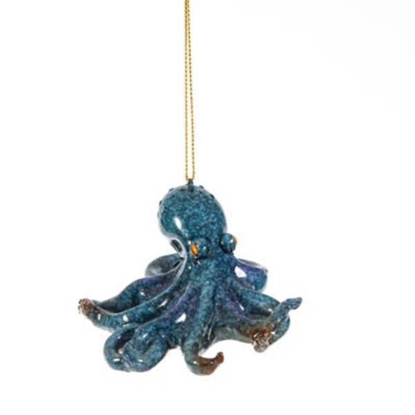 Octopus Ornament SET OF TWO, Beach Ornament, Christmas Decoration, Octopus Figurine, Octopus Christmas Ornament, Octopus Sculpture