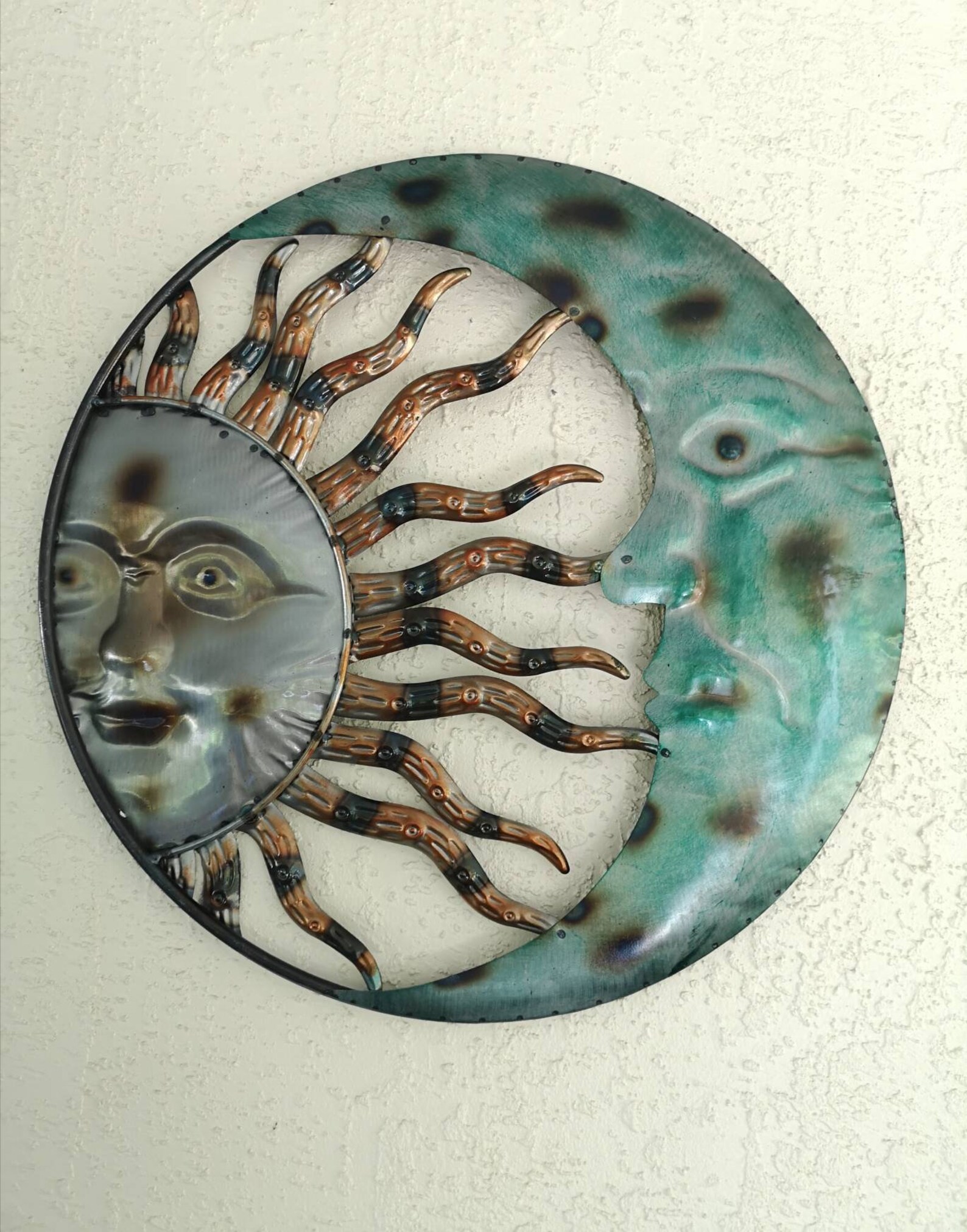 Moon and Sun Face Moon and Sun Wall Hanging Metal Wall Etsy