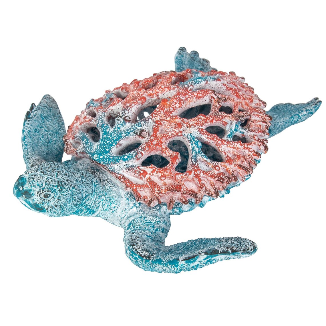 Sea Turtle Coral Look Turtle Figurine Miniature Turtle Blue Etsy