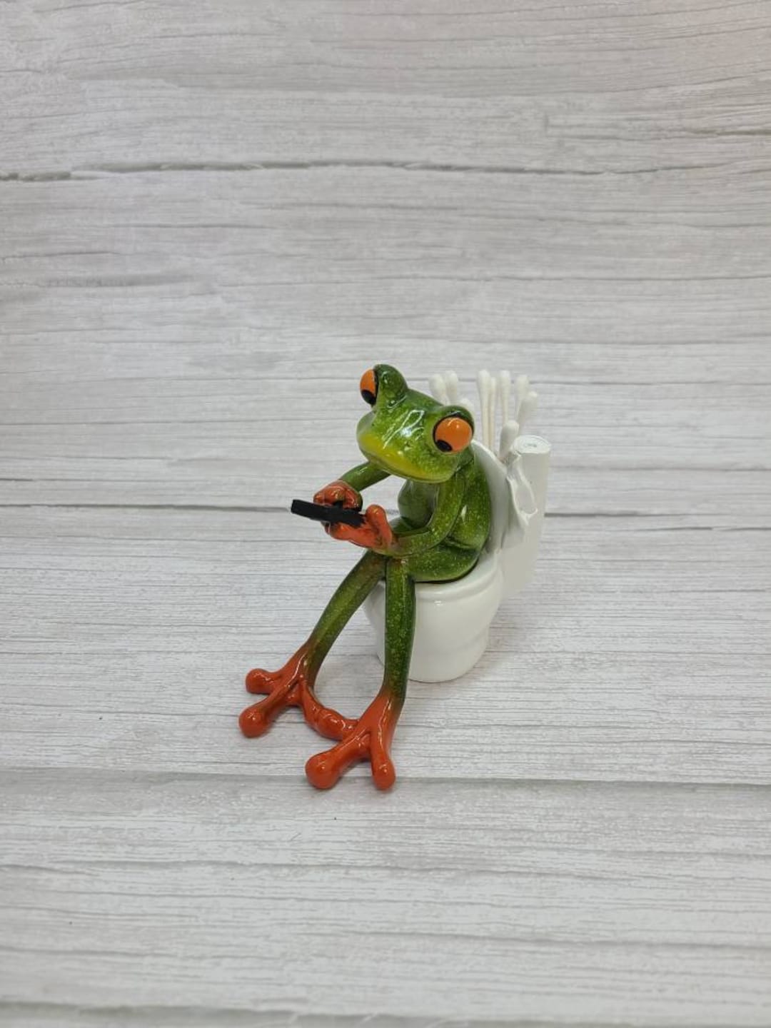 Funny Frog Figurine, Toilet Frog Figurine, on Sale Frog Figurine, Funny