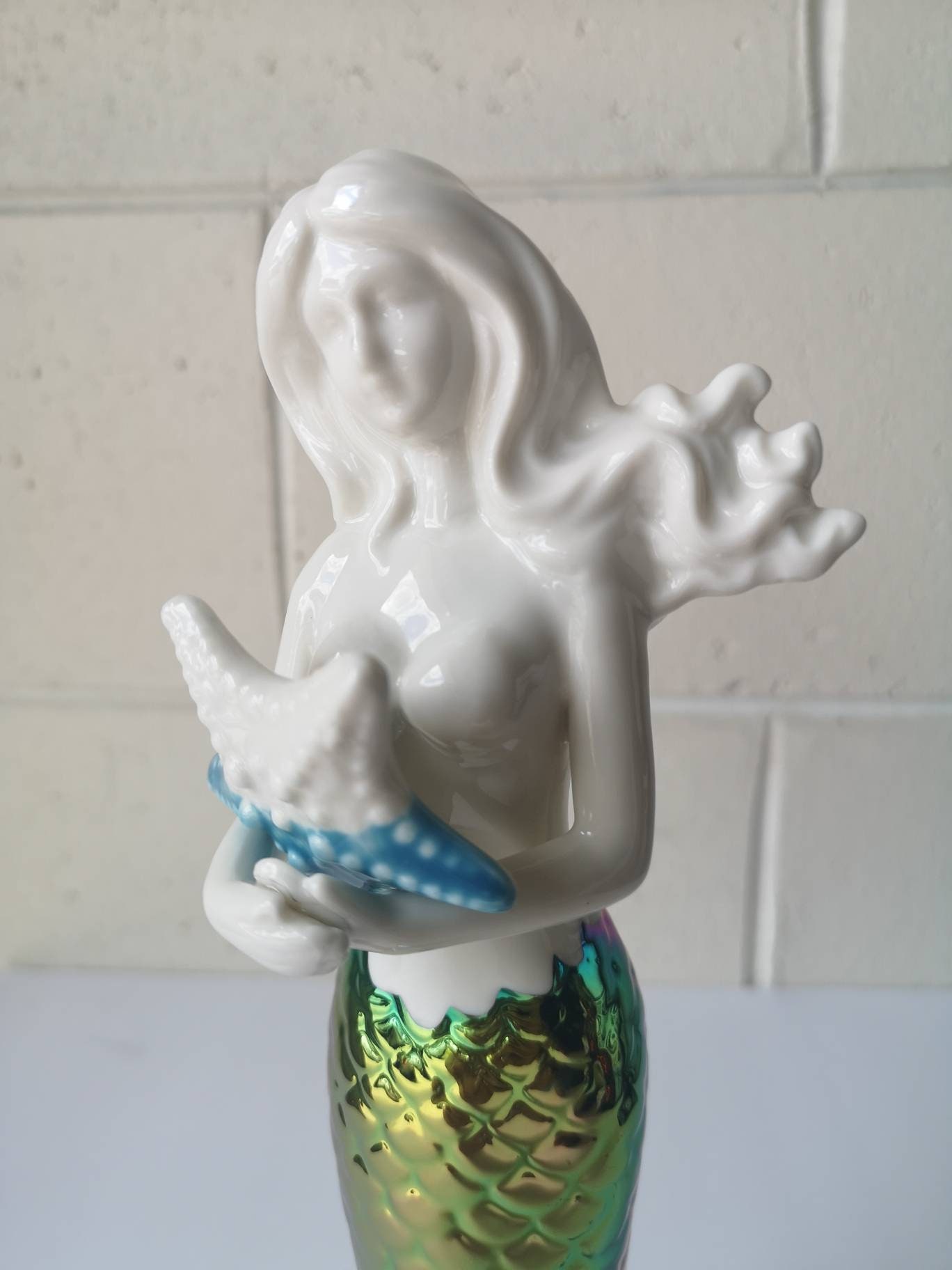 Mermaid Statue Mermaid Figurine Mermaid Decor Ceramic Etsy