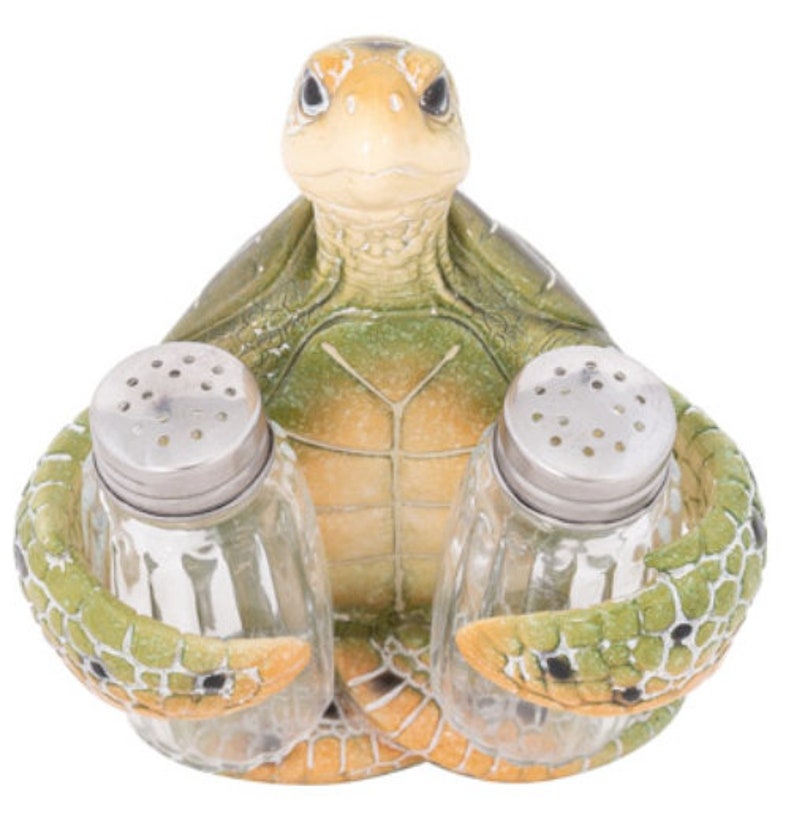 Turtle Salt and Pepper Shakers, Turtle Kitchen Decor, Turtle Salt and Pepper Holders, Turtle Salt and Pepper Set image 5