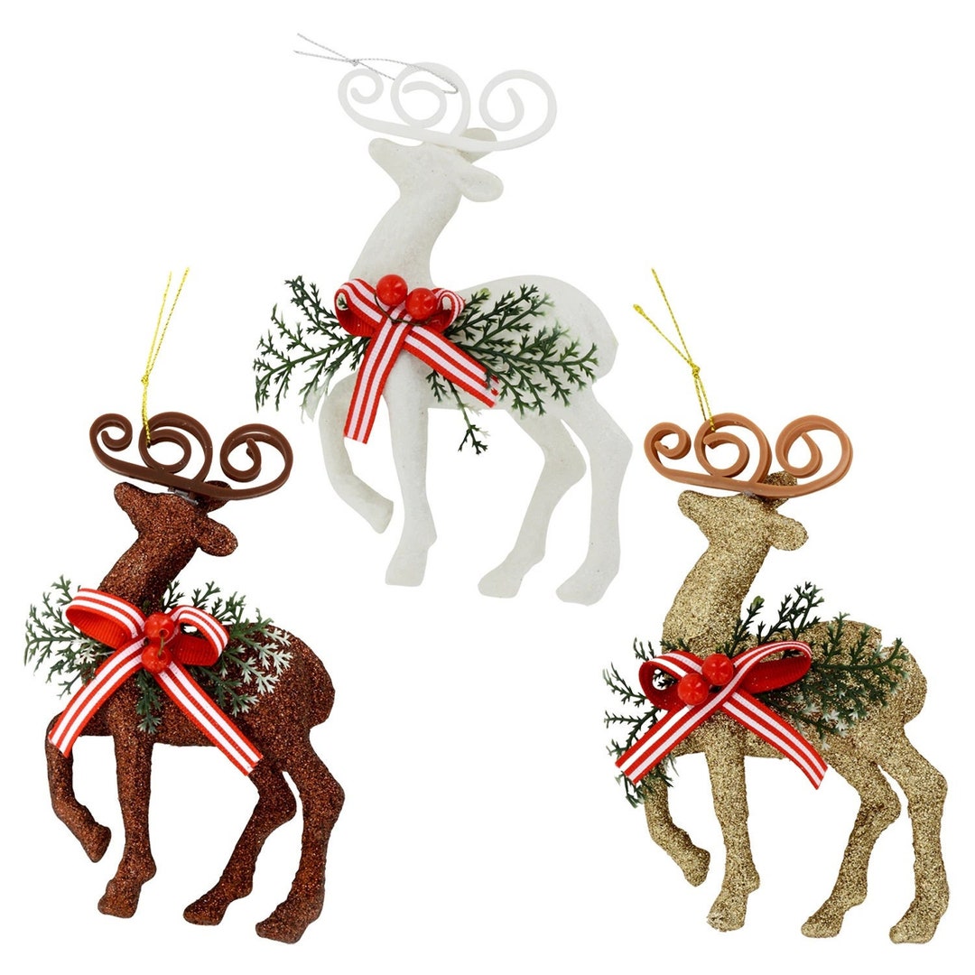 Christmas Ornament Reindeer Ornament SET OF SIX Ornaments - Etsy