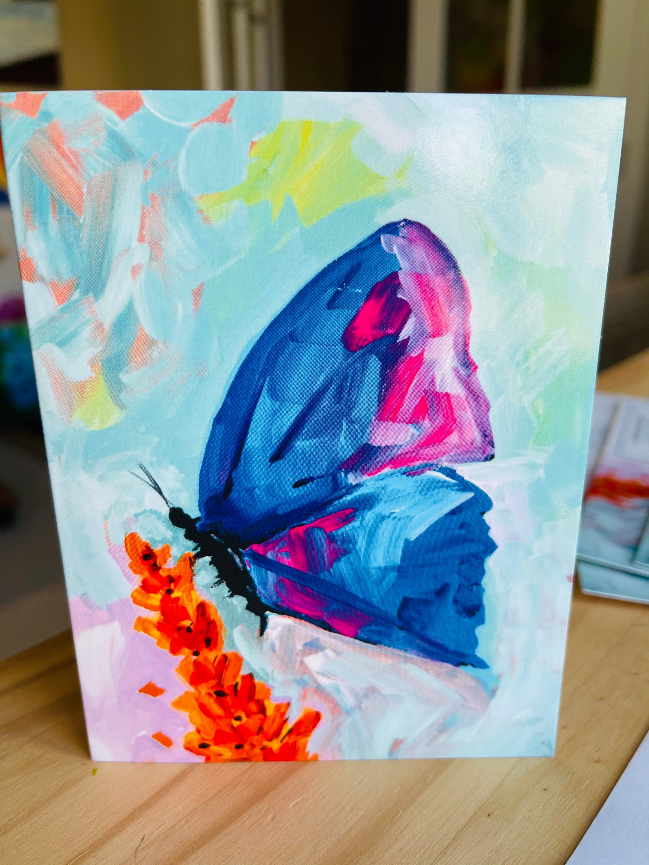 Butterfly Art Note Cards 5 Set of 5 Folded Note Cards, 5.5 X 4 Inches ...