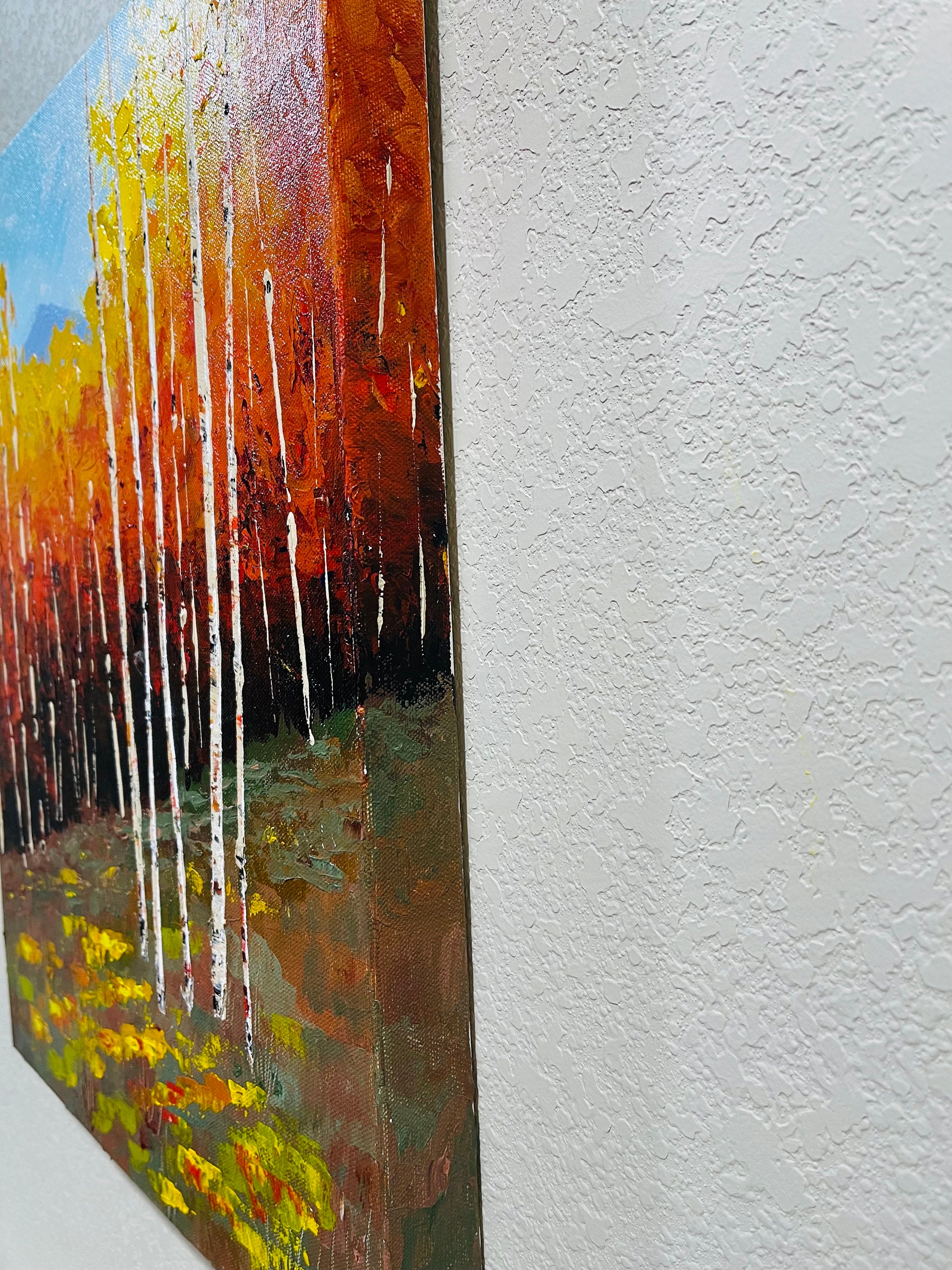 Aspen Tree Art Original, Fall Colors Wall Art, Birch Tree, Foliage Art ...