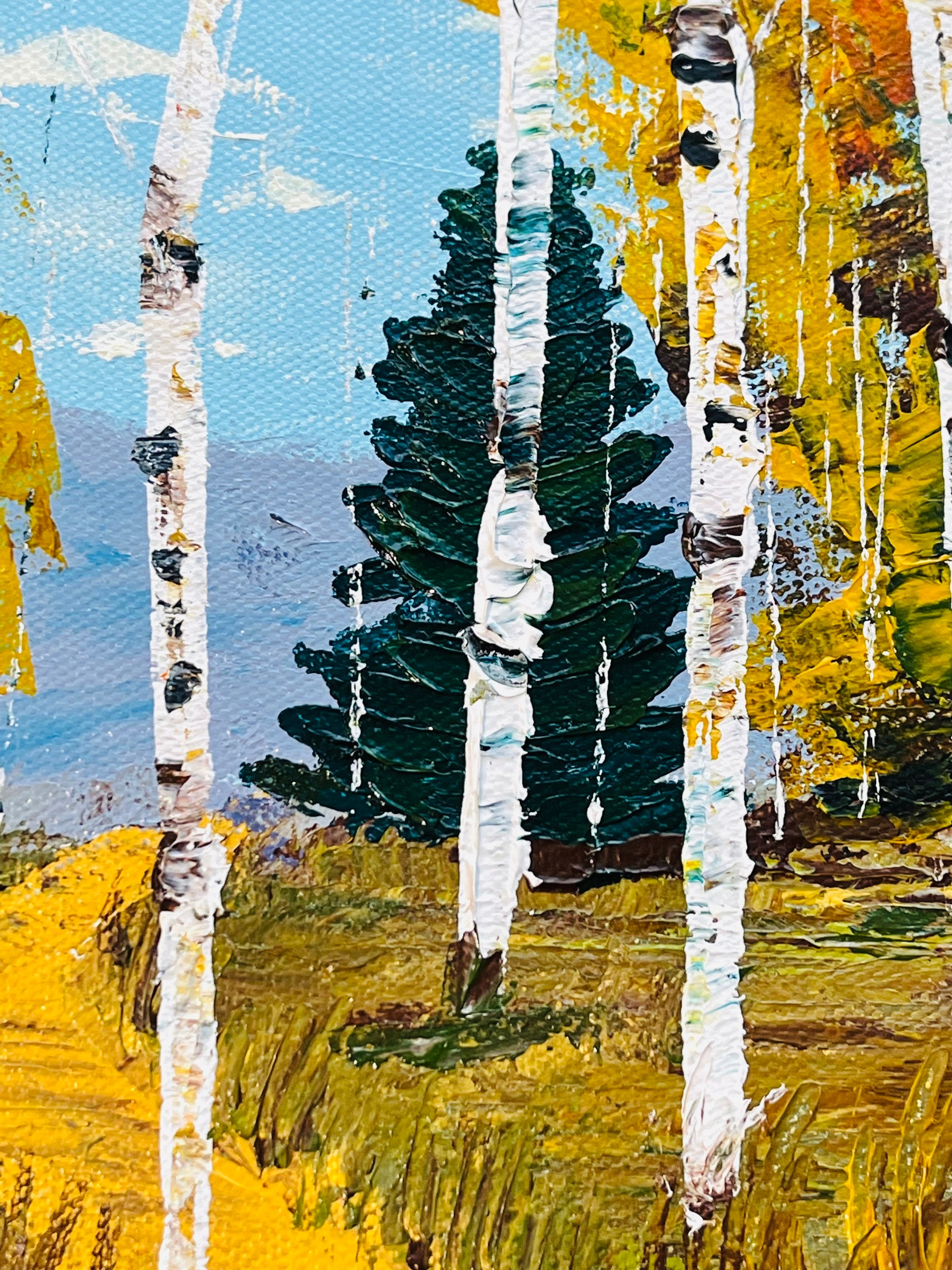 Fall Landscape Painting, Aspen Tree Art, Birch Tree Painting Original ...