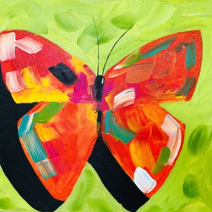 Abstract Butterfly Painting | Butterfly Art | Original Butterfly Canvas Art | Butterfly Painting| Acrylic Art on canvas by Nisha Ghela
