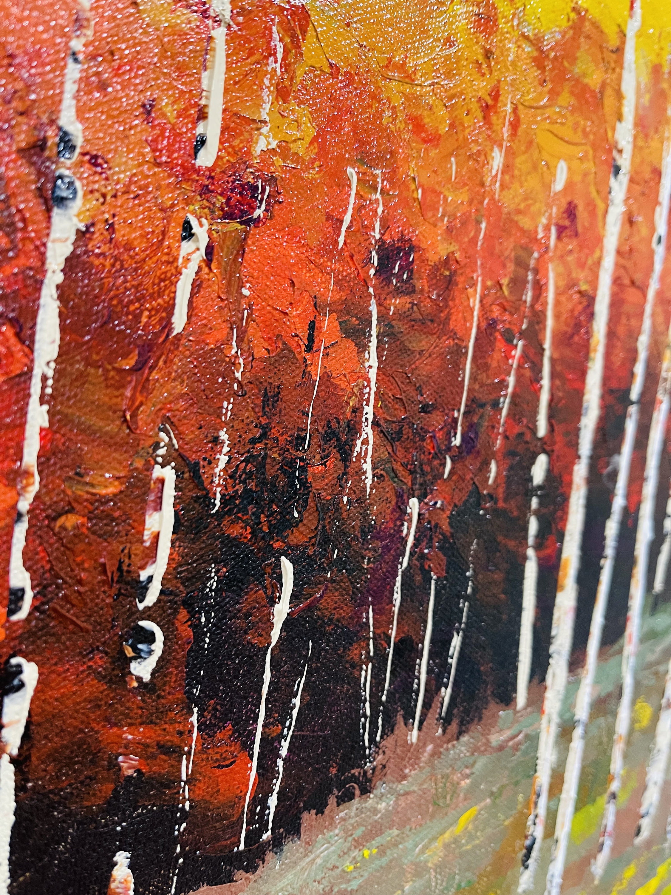 Aspen Tree Art Original, Fall Colors Wall Art, Birch Tree, Foliage Art ...