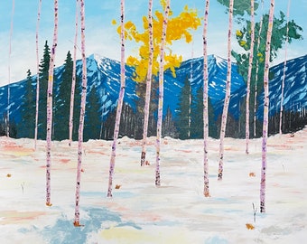 Aspen Tree Painting Commission, Aspen Tree Wall Art, Birch Tree Painting Original, Colorado art by Nisha Ghela