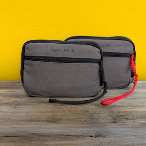 Canvas EDC Pouch Double Pack, Urban Gray Organizer Bag (5x7")