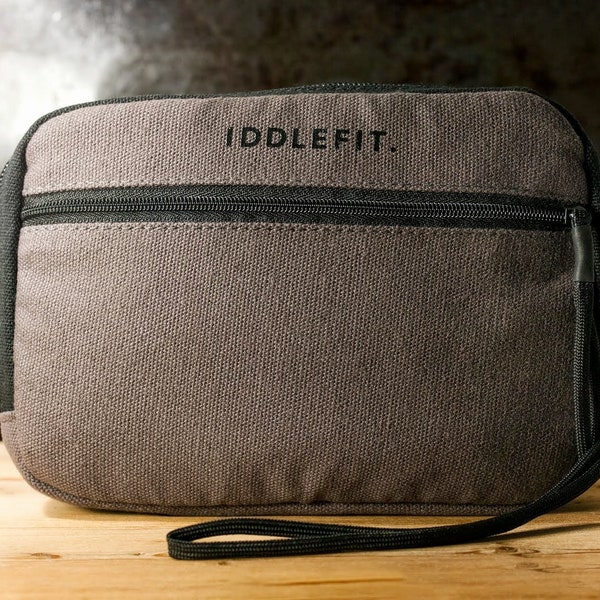 Pochette EDC Urban EDC Organizer en toile Sac de voyage avec fermeture éclair EDC Pochette de rangement rembourrée, Gris, 5 x 7 pouces, 127 x 178 mm, à saisir et à emporter.