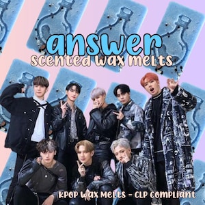 ANSWER inspired, Ateez themed Wax Melts, Parasoy Blend, Kpop Atiny gift, CLP Compliant, Velvet Rose & Argan Soy Blend Wax Melts, Merch