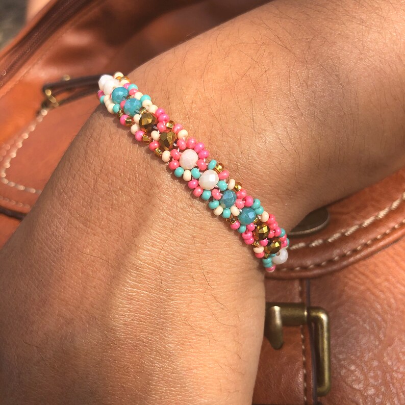 Mexican bracelet Mexican handmade bracelet beaded handmade bracelet multicolor Huichol bracelet. slim bracelet